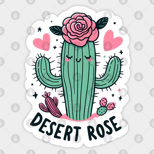 Bloom in the Arid: Desert Rose Sticker by Thewondercabinet28